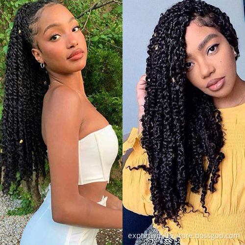 Passion Twist Crochet Hair Extensions Water Wave Passion Braids Hair  18inches 80g Synthetic Fiber Offer Customization Service